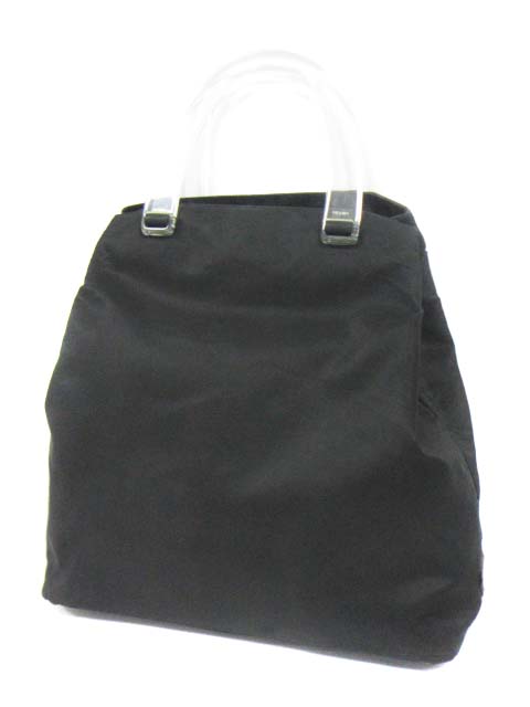 プラダ PRADA ハンドバッグ トートバッグ クリアハンドル 三角 ロゴ 