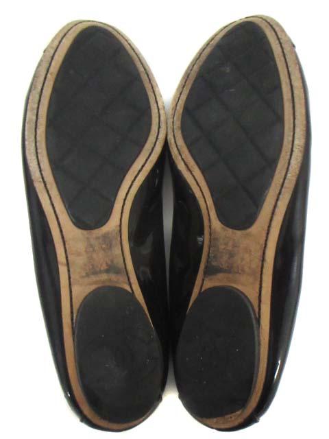 シャネル CHANEL バレエシューズ フラットシューズ エナメル ココ