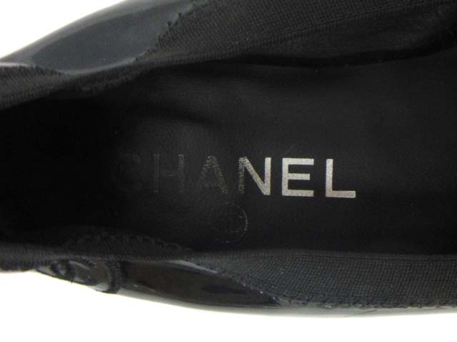 シャネル CHANEL バレエシューズ フラットシューズ エナメル ココ