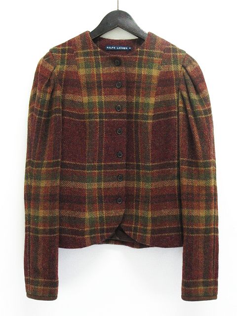 ラルフローレン RALPH LAUREN ノーカラー ジャケット ブレザー