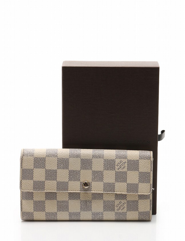 ルイヴィトン LOUIS VUITTON ポルトフォイユ サラ ダミエ アズール  