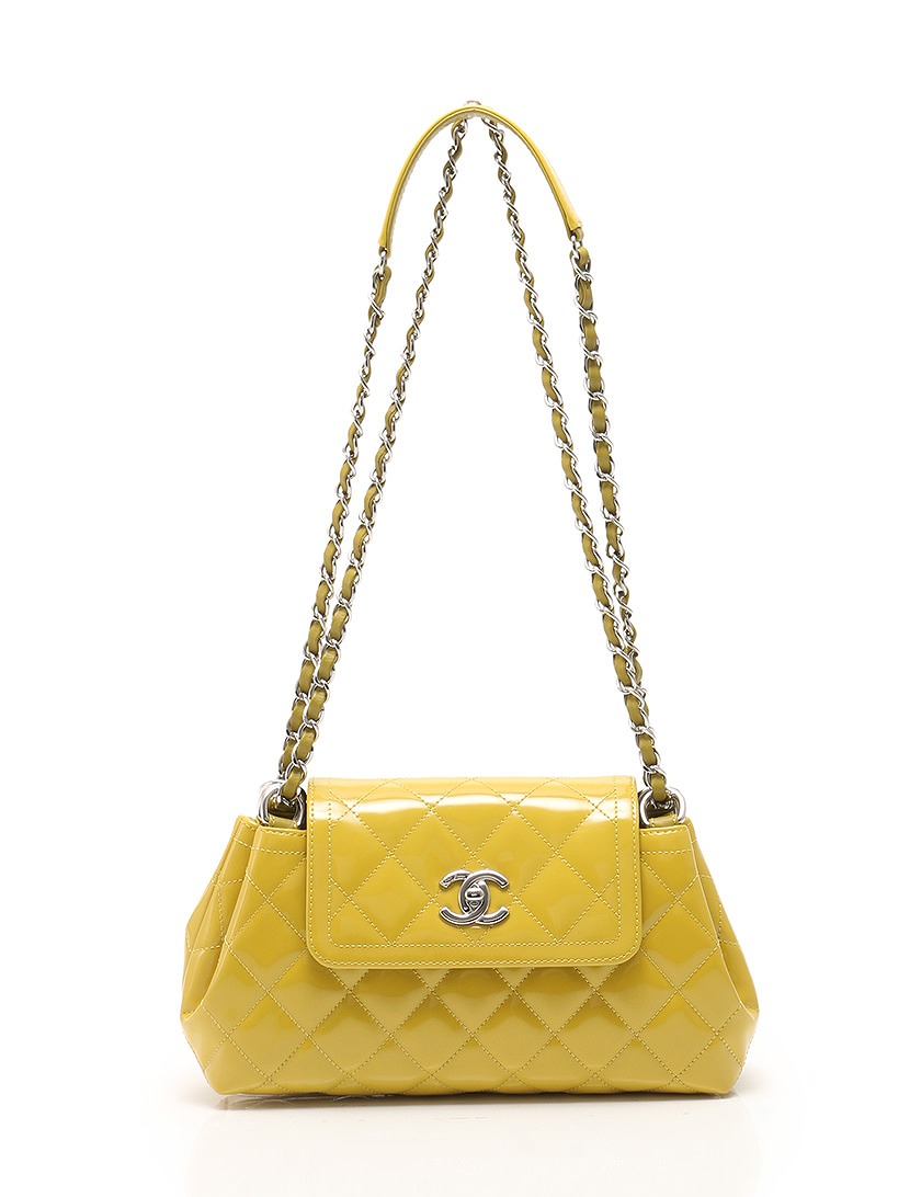 シャネル CHANEL マトラッセ ショルダーバッグ Wチェーン 黄色 