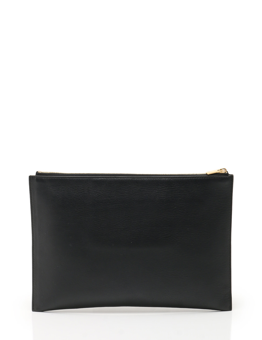 セリーヌ CELINE ポーチ クラッチバッグ 緑 黒 アイボリー カーフ 