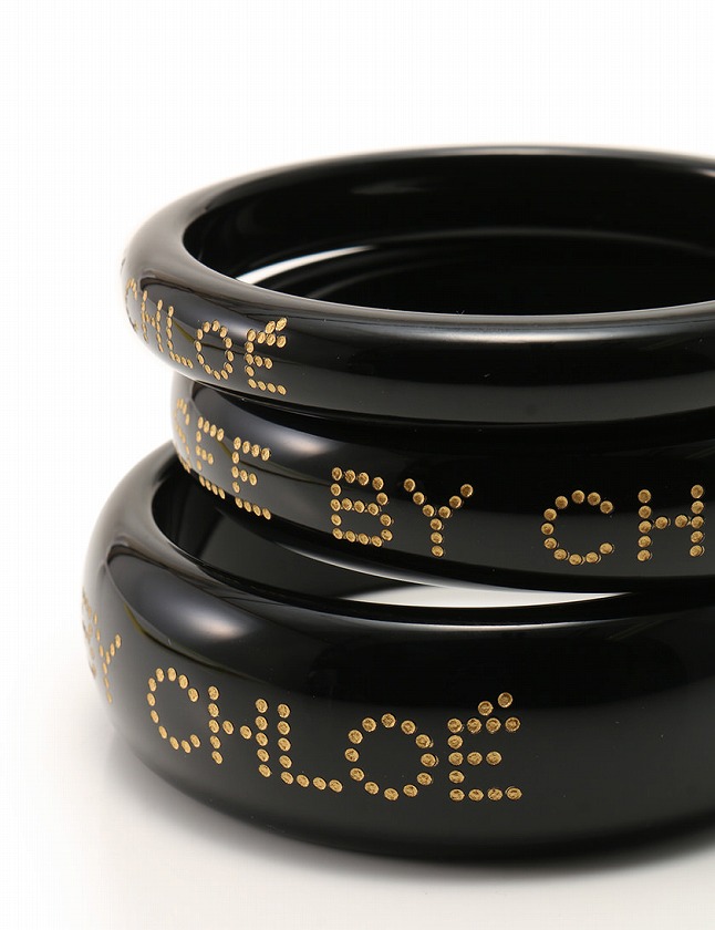 SEE BY CHLOÉ ブラック バングル 9K7079-N21 シーバイクロエ SEE BY CHLOE バングル 黒 ブラック ゴールド
