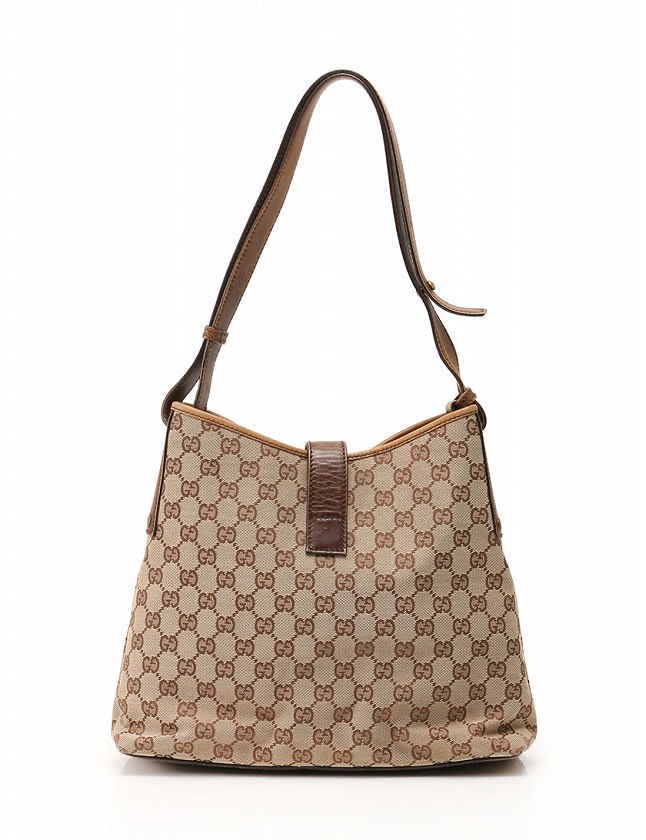 グッチ GUCCI ショルダーバッグ ベージュ こげ茶 ブラウン GG柄 
