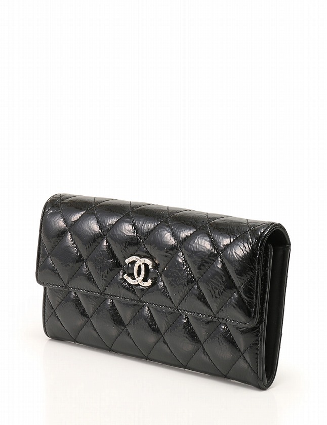 シャネル CHANEL マトラッセ 長財布 2つ折り 黒 ブラック 小物 