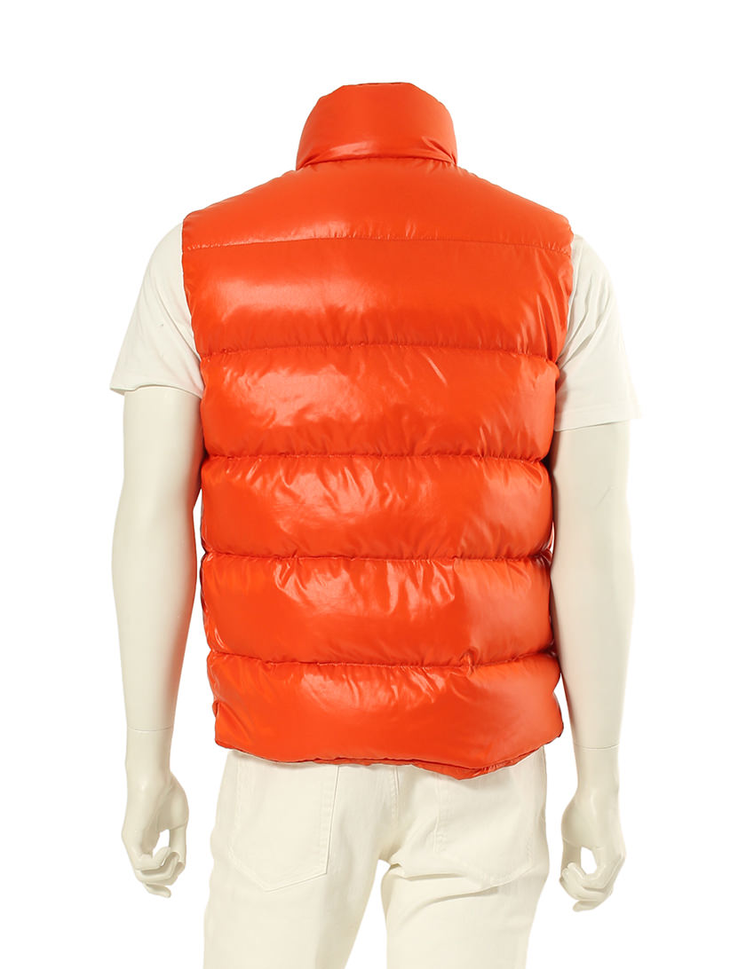 モンクレール MONCLER ダウンベスト オレンジ ハイネック M アウター 2 