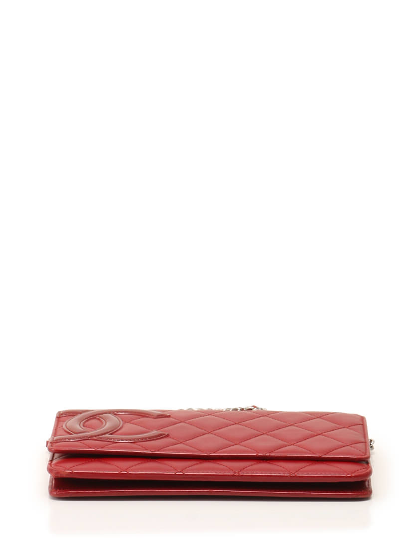 シャネル CHANEL 長財布 チェーン ウォレット 赤 レッド 小物