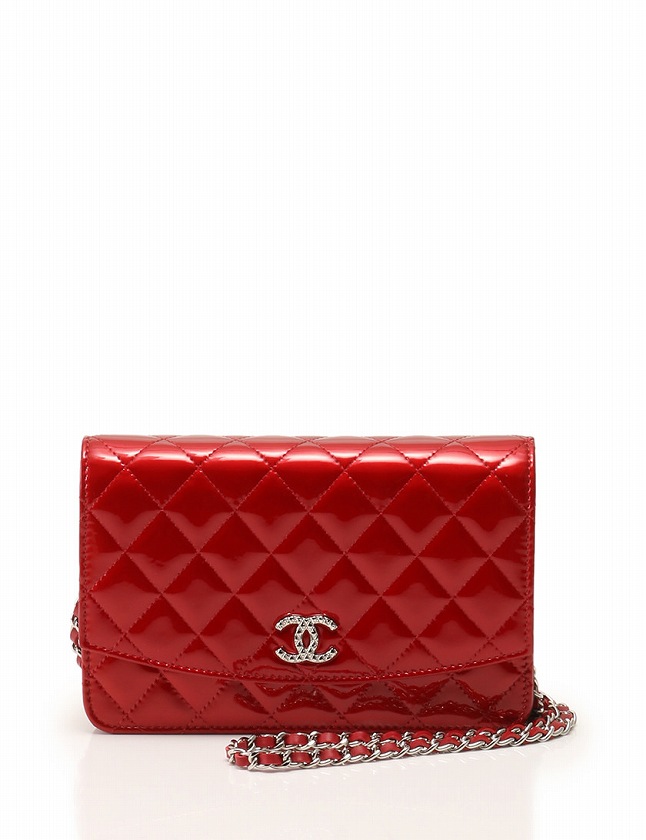 シャネル CHANEL マトラッセ 長財布 チェーン ウォレット 赤 レッド 
