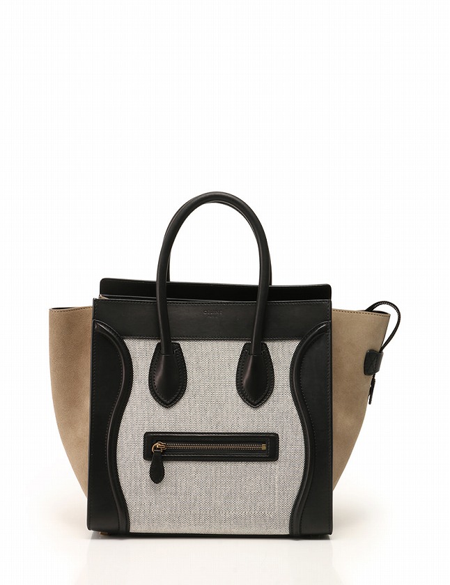 セリーヌ CELINE ハンドバッグ ベージュ 黒 カーキ ブラック カーフ 