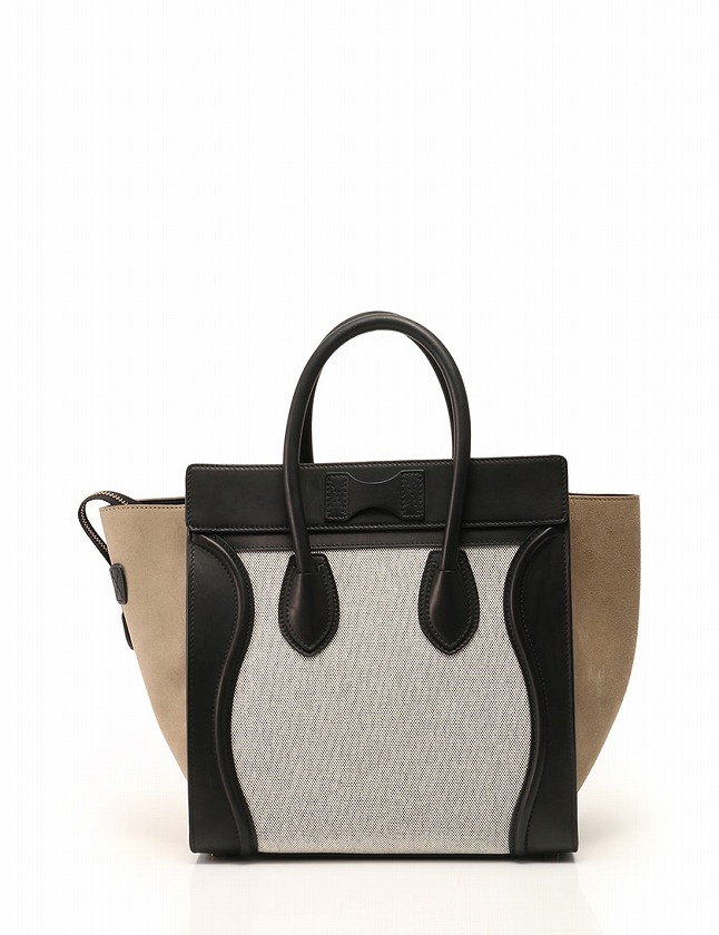 セリーヌ CELINE ハンドバッグ ベージュ 黒 カーキ ブラック カーフ 