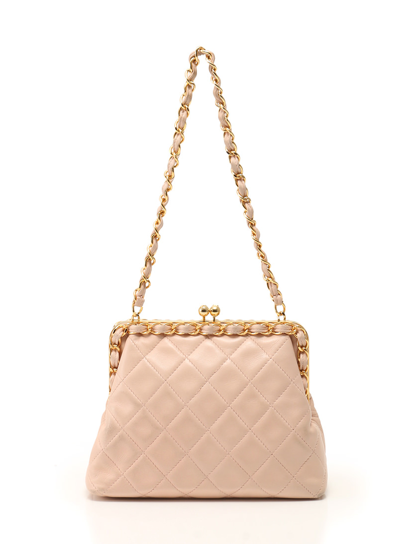 シャネル CHANEL マトラッセ ショルダーバッグ ピンク ベージュ 