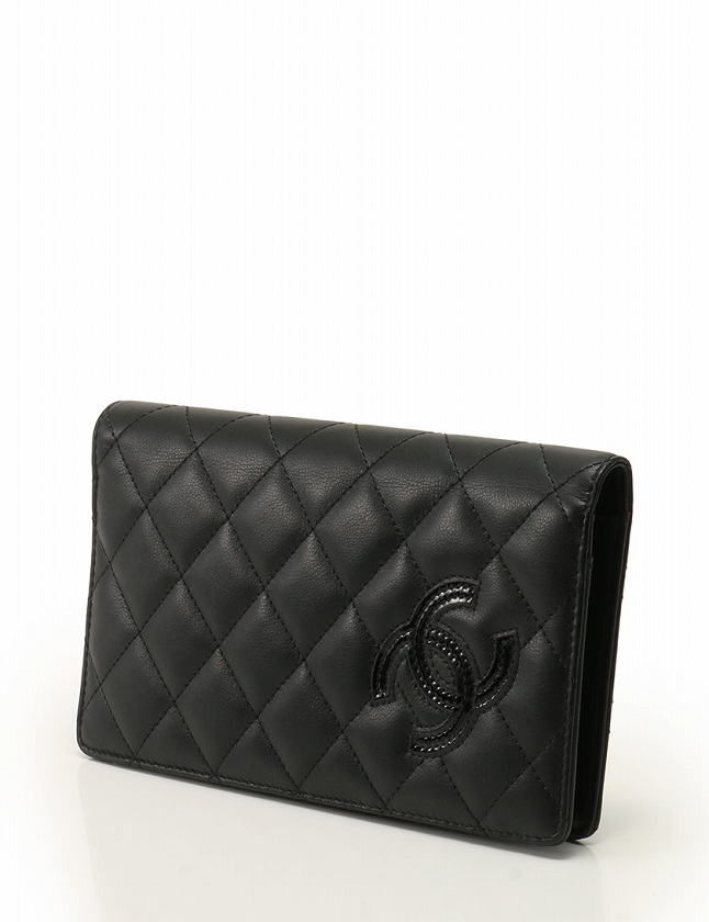 シャネル CHANEL マトラッセ 長財布 2つ折り 黒 ブラック 小物  