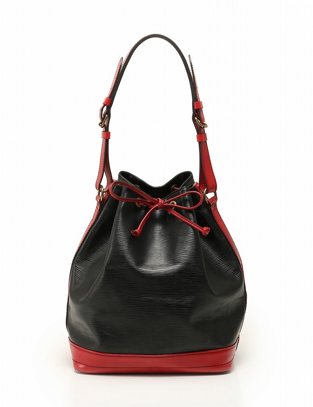 ルイヴィトン LOUIS VUITTON 巾着 ショルダーバッグ エピ 黒 赤 