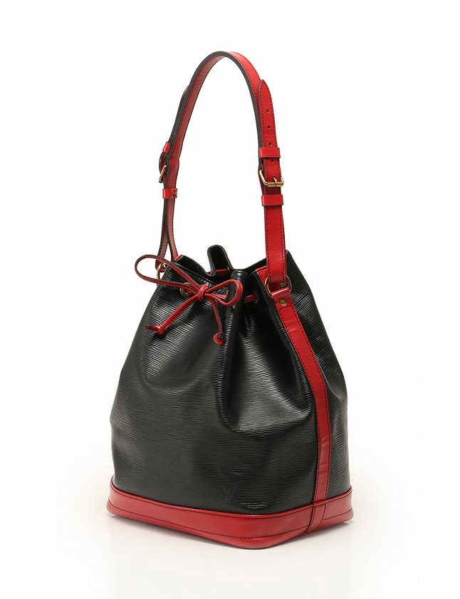 ルイヴィトン LOUIS VUITTON 巾着 ショルダーバッグ エピ 黒 赤 