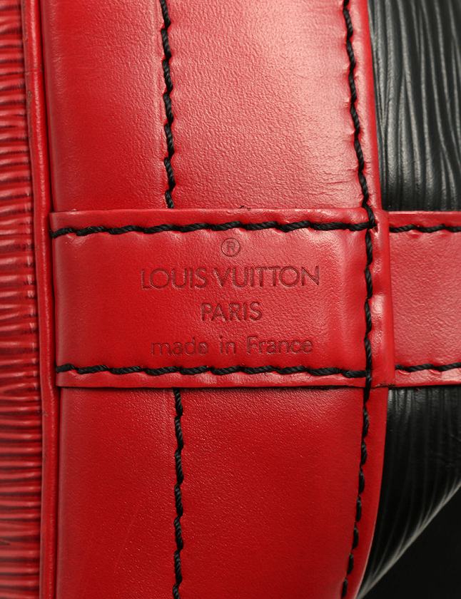 ルイヴィトン LOUIS VUITTON 巾着 ショルダーバッグ エピ 黒 赤 