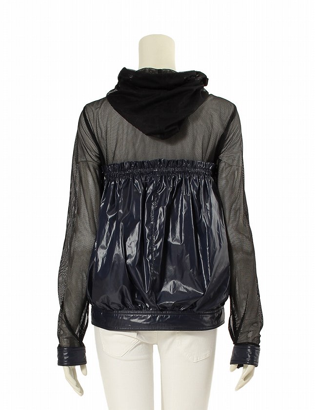 シャネル CHANEL パーカー ジップアップ ネイビー 黒 紺 M トップス 38 