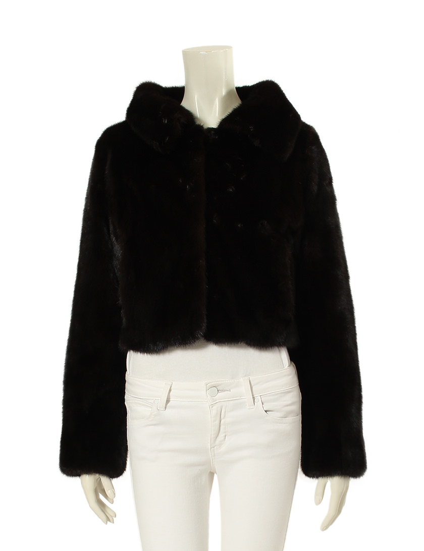 クロエ CHLOE ファージャケット ブラウン 茶色 M アウター 36 ミンク  