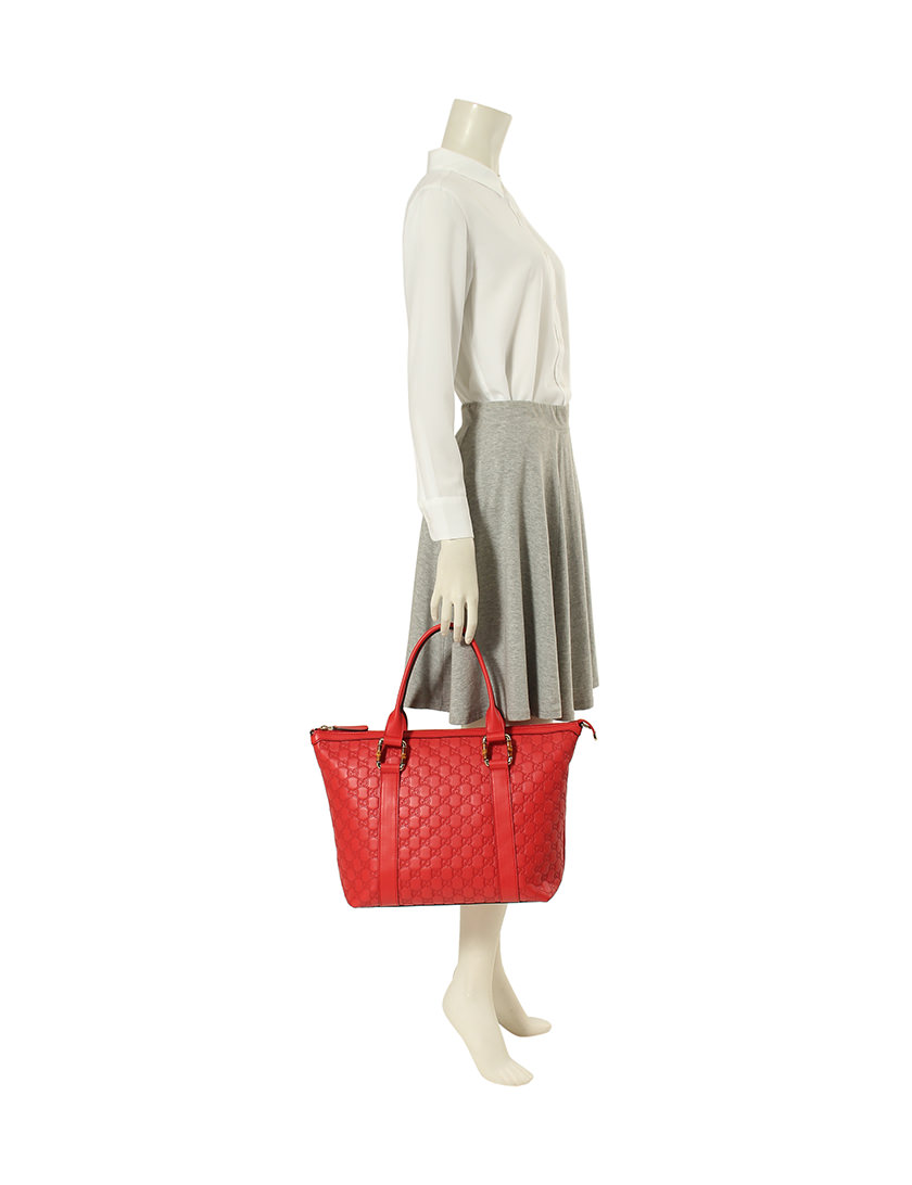グッチ GUCCI トートバッグ ショルダーバッグ 赤 レッド レザー 339578 