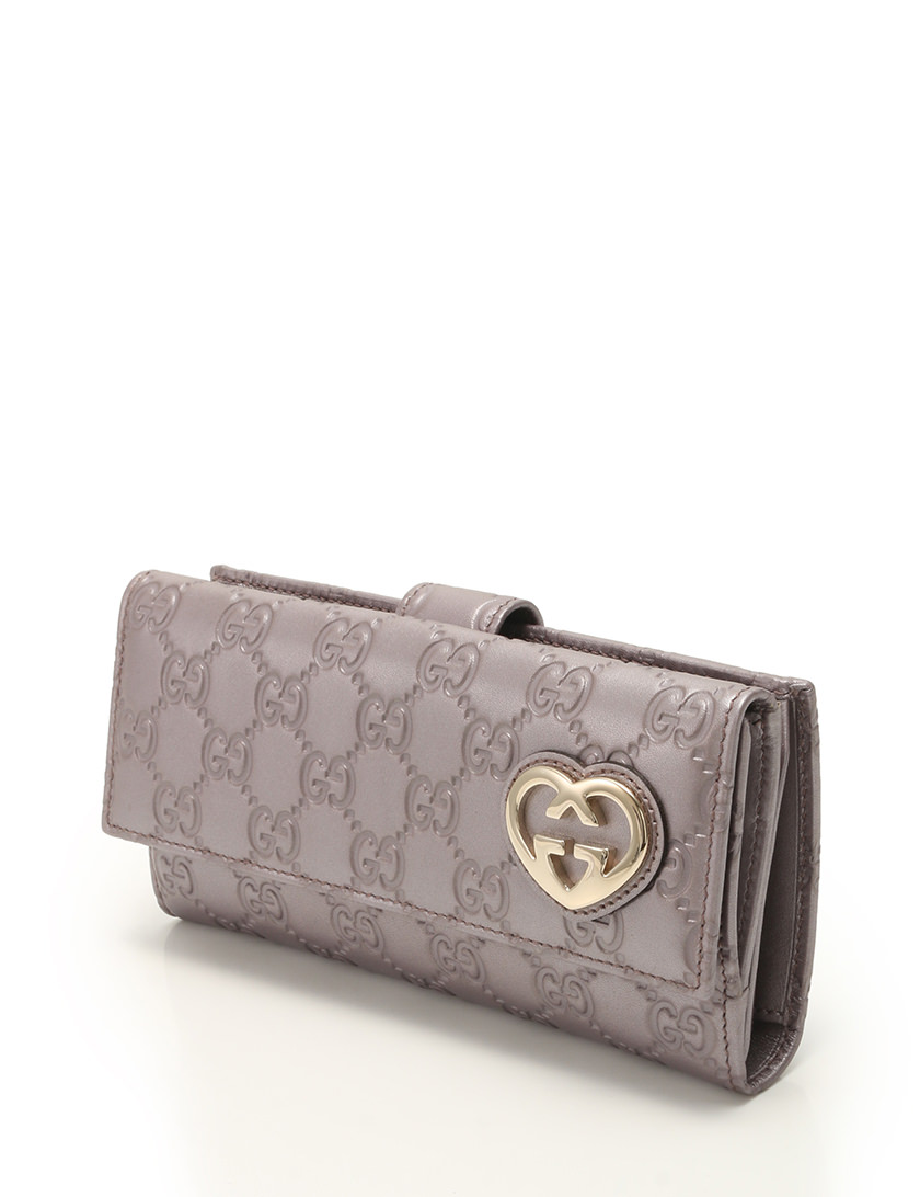 グッチ GUCCI 長財布 メタリック パープル ラブリー シマライン 小物