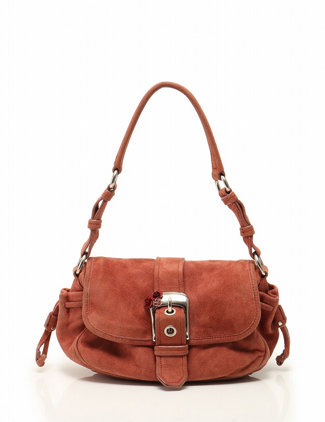 ミュウミュウ miumiu ショルダーバッグ ピンク オレンジ スエード 
