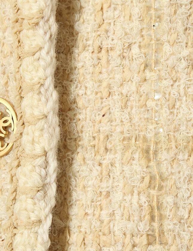 シャネル CHANEL テーラードジャケット アイボリー ベージュ LL