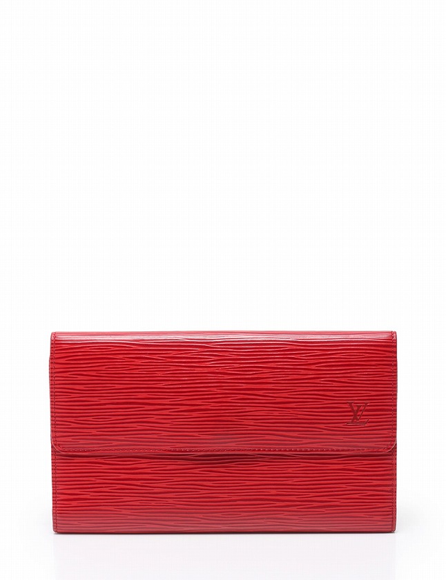 ルイヴィトン LOUIS VUITTON 長財布 3つ折り エピ 赤 カスティリアン 