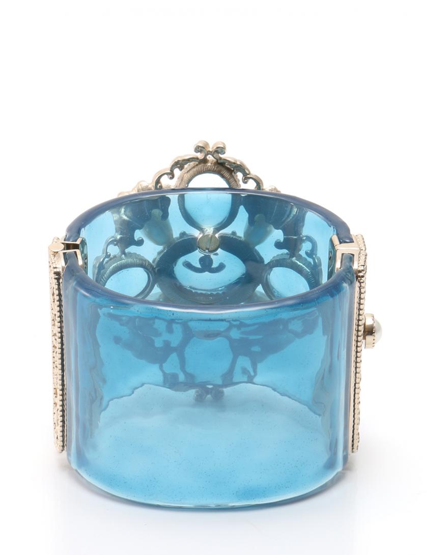シャネル CHANEL バングル ライトブルー 水色 シルバー