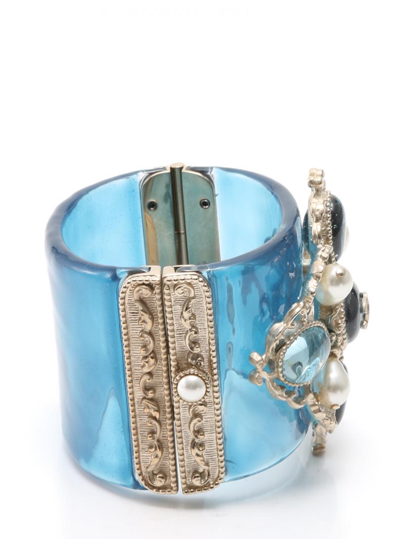 シャネル CHANEL バングル ライトブルー 水色 シルバー アクセサリー