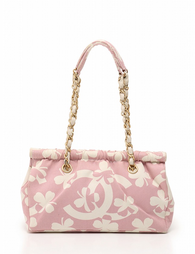 シャネル CHANEL ショルダーバッグ チェーン ピンク 白 ココ 