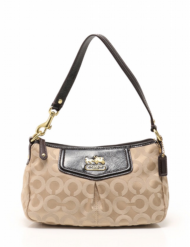 コーチ COACH ハンドバッグ ベージュ ダークブラウン マディソン 