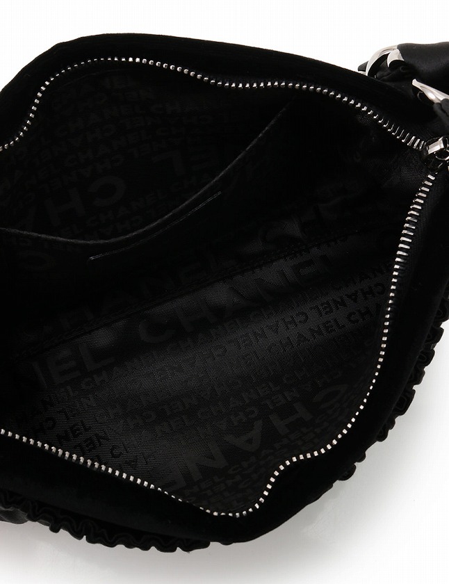 シャネル CHANEL イブニングバッグ 黒 ブラック シルバー金具 ココ 