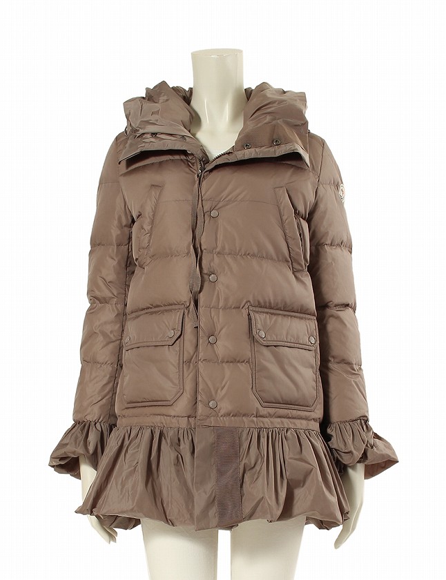 モンクレール MONCLER ダウンコート ベージュ XS アウター 0 ナイロン 