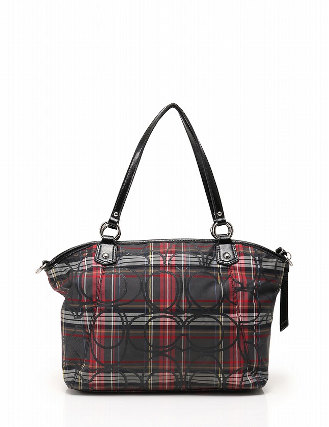 COACH トートバッグ20 黒/赤 キャンバス COACH トートバッグ20 黒/赤 キャンバス 公式】コーチアウトレット