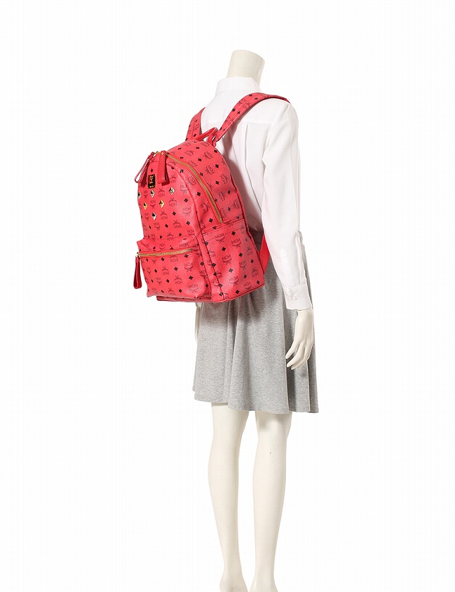 エムシーエム Mcm リュック バックパック 赤 レッド ゴールド シルバー メタル Mmk2ave01re001 スタッズ 保存袋付き レディース 114 ベクトルパーク