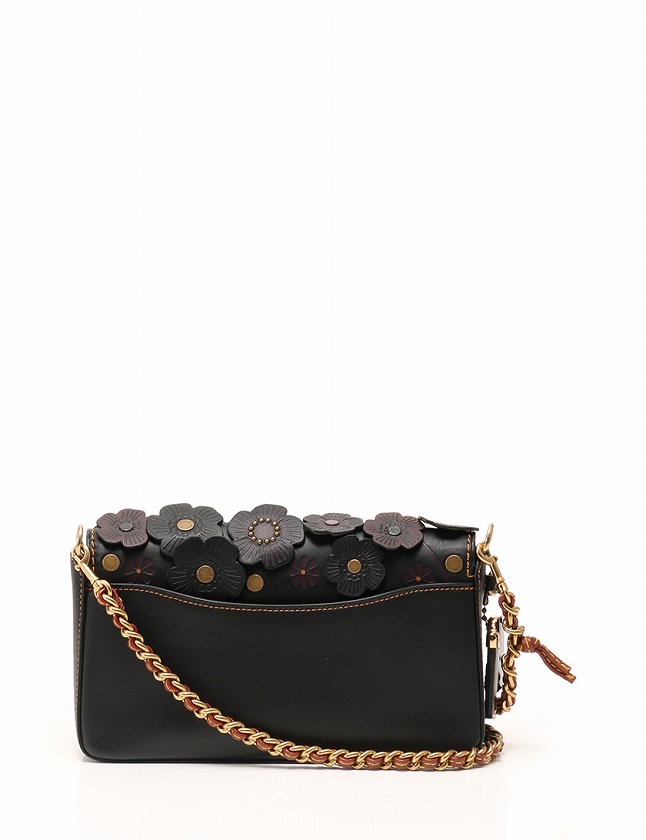 コーチ COACH ショルダーバッグ ティーローズ 黒 紫 茶色 ゴールド