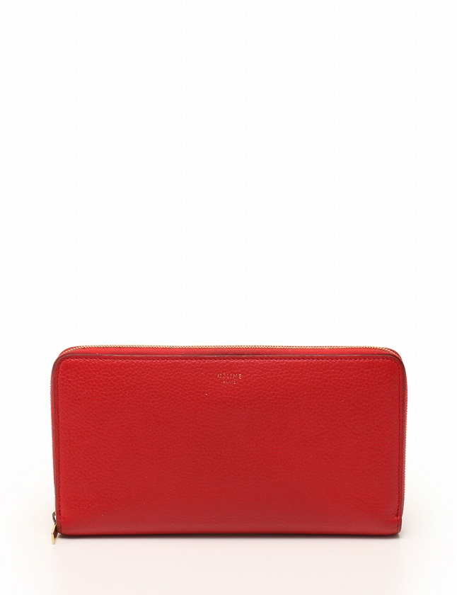 セリーヌ Celine 長財布 赤 レッド ラウンドファスナー 小物 レザー jfl 25co 箱付き レディース 114 ベクトルパーク