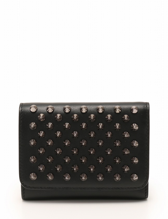 ルブタン　財布　黒　三つ折り クリスチャンルブタン Christian louboutin 財布 3つ折り 黒