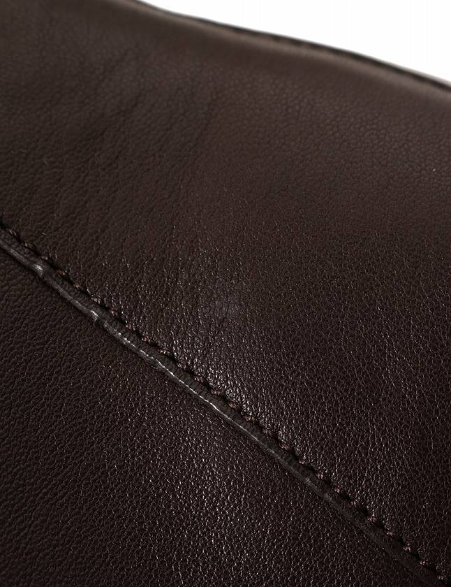 エルメス HERMES レザージャケット 革ジャン ノーカラー ダーク 