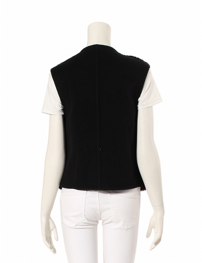 エルメス HERMES ベスト ジレ 黒 ブラック XS アウター 34 ミンク