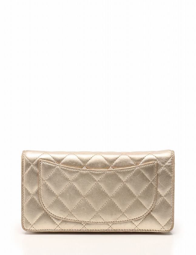 シャネル CHANEL マトラッセ 長財布 シャンパンゴールド ゴールド金具 