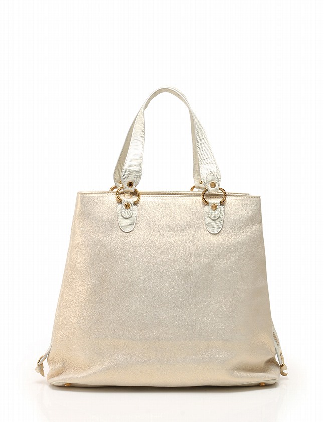 ブルガリ BVLGARI トートバッグ ショルダーバッグ ベッキー シャンパン 