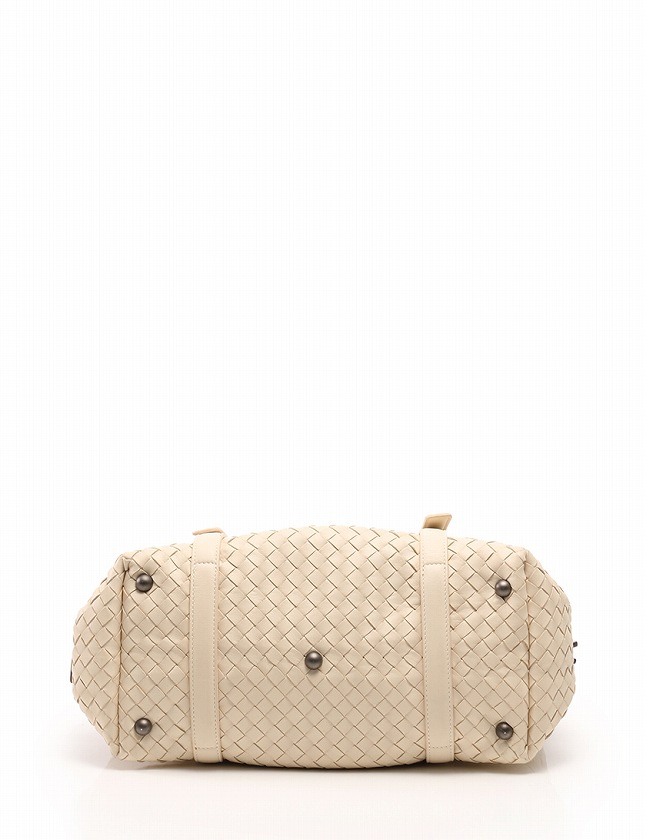 ボッテガヴェネタ BOTTEGA VENETA ボストンバッグ アイボリー イントレ  