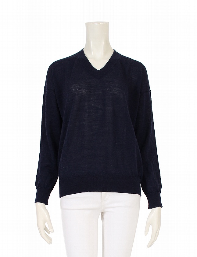 エンフォルド ENFOLD ニット セーター ネイビー 紺 M トップス 長袖 38  