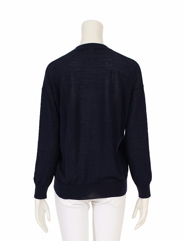 エンフォルド ENFOLD ニット セーター ネイビー 紺 M トップス 長袖 38