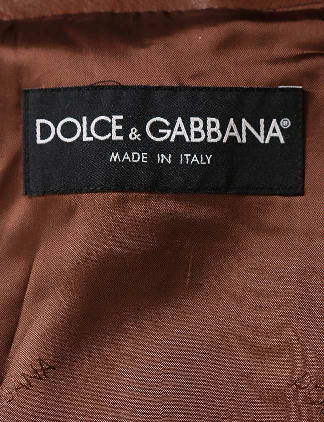 ドルチェ ガッバーナ ドルガバ Dolce Gabbana レザージャケット 革ジャン 茶色 ブラウン L アウター 52 カンガルー ゴート メンズ 114 201703221862 ベクトルパーク