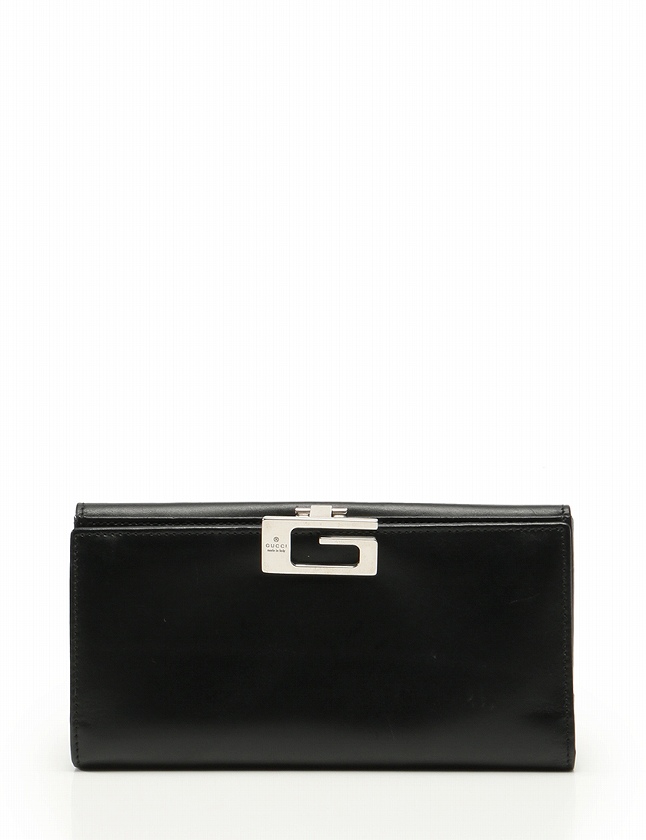 グッチ GUCCI 長財布 黒 シルバー 小物 レザー 箱付き メンズ 