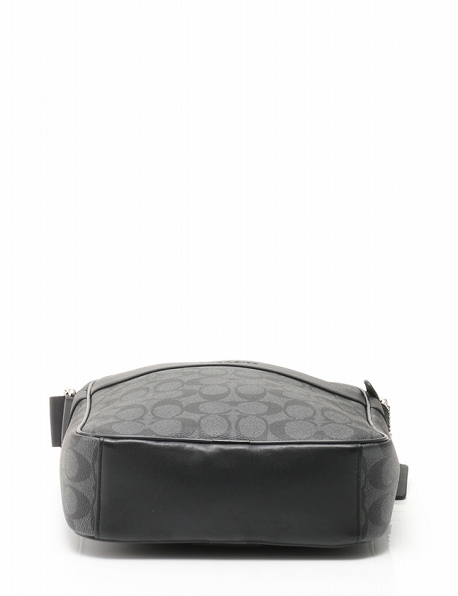 コーチ COACH ショルダーバッグ 黒 ブラック グレー シグネチャー 