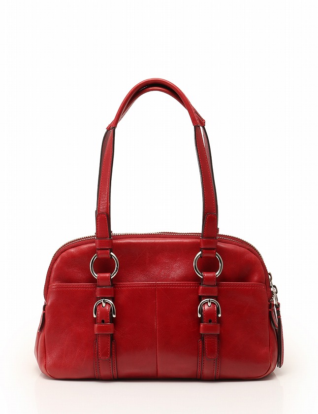 コーチ COACH ショルダーバッグ ハンドバッグ 赤 レッド シルバー 
