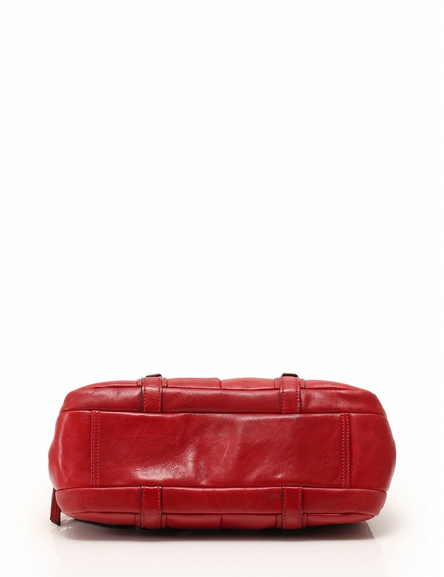 コーチ COACH ショルダーバッグ ハンドバッグ 赤 レッド シルバー 